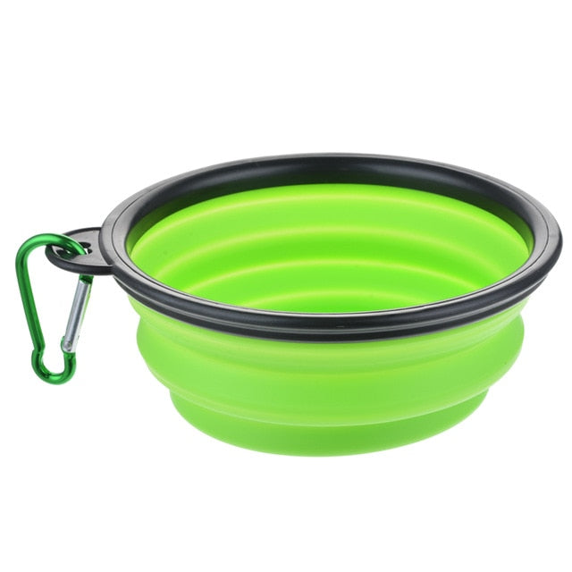 1 pièce Bol de voyage portable pour nourriture et eau en silicone