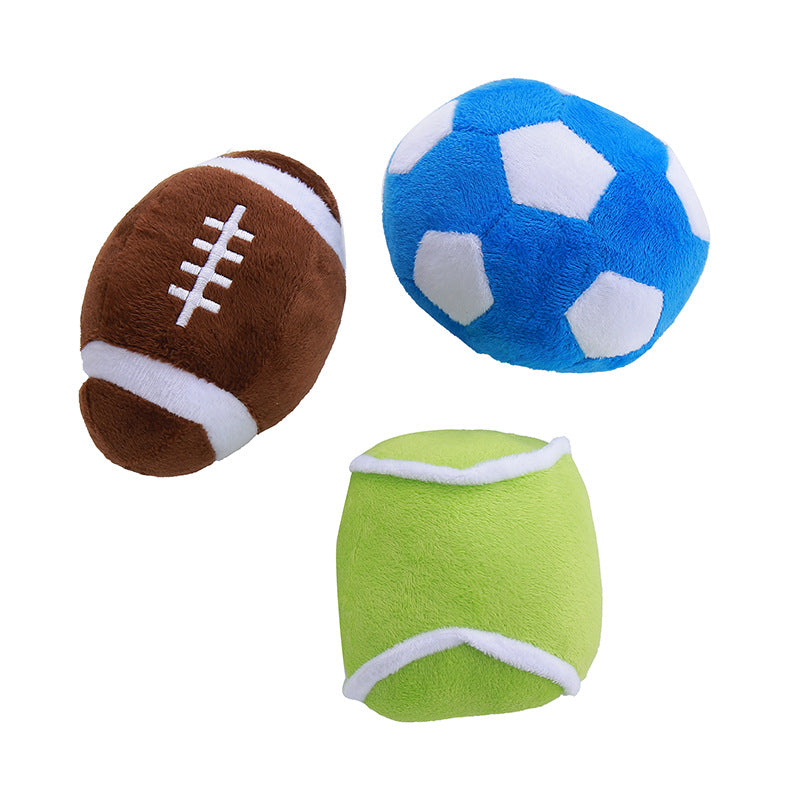 Jouet en peluche avec balle simulant un couinement