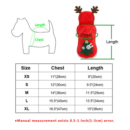 Christmas Dog Cat Clothes Festival Apparel for Small Dogs Winter Coat Santa Costume Pet Clothing Hoodie for Chihuahua Yorkies