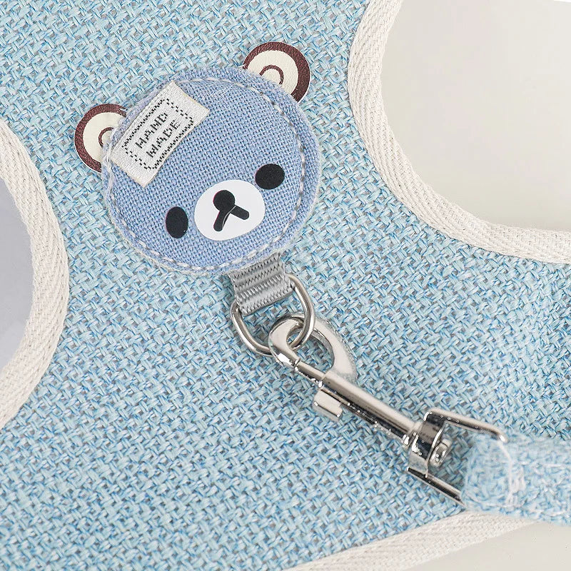 1/Set Puppy Dog Harness for Small Dogs Adjustable Dog Kitten Cat Harness and Leash Dog Leash Dog Cat Collar Dog Cat Accessories