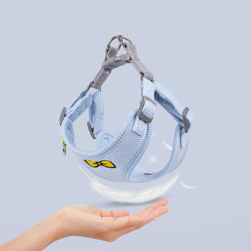 Ensemble Harnais en velours brodé et Laisse ajustable