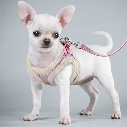 Cute Pet Cat Harness Vest Soft Padded Chihuahua Puppy Cat Harness Collar Adjustable Walking Leash for Small Medium Dogs Cats