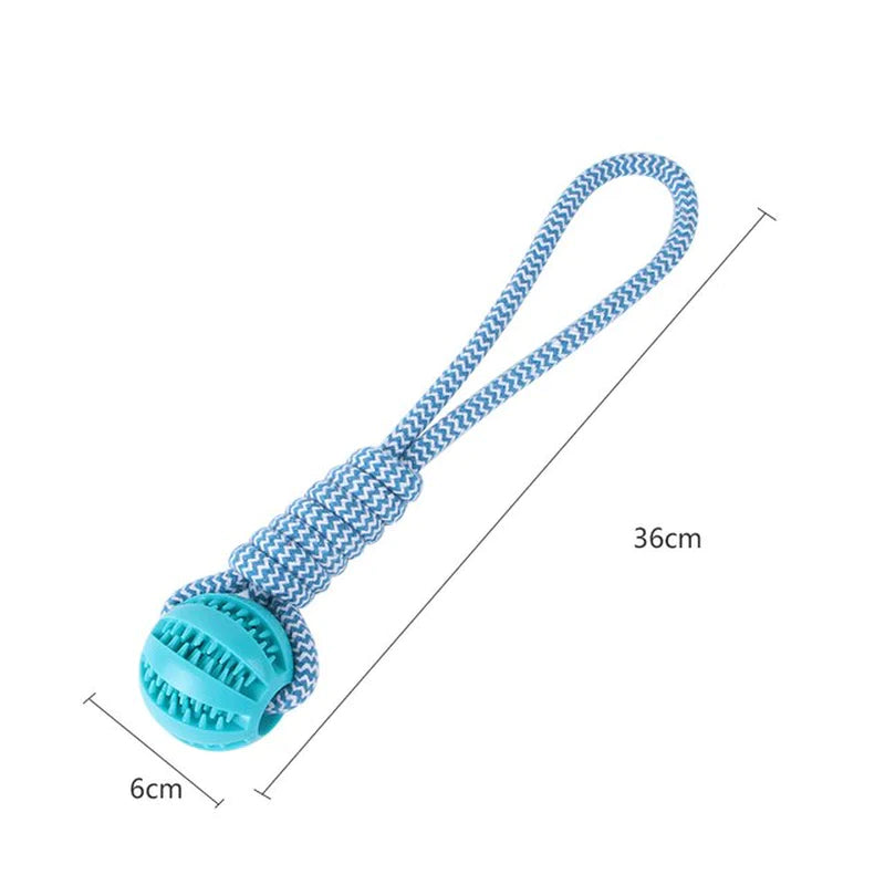 New Dog Toy Hand Pull Leaky Food Ball Molars Anti-Bite Woven Cotton Rope Chewing Interactive Pet Tooth Cleaning Toy Dog Supplies