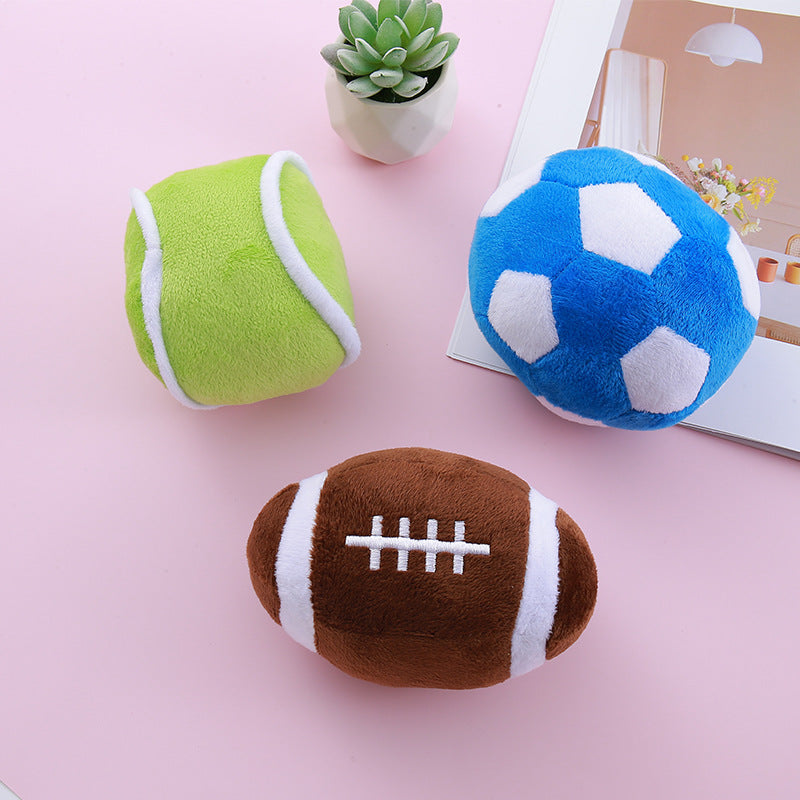 Jouet en peluche avec balle simulant un couinement