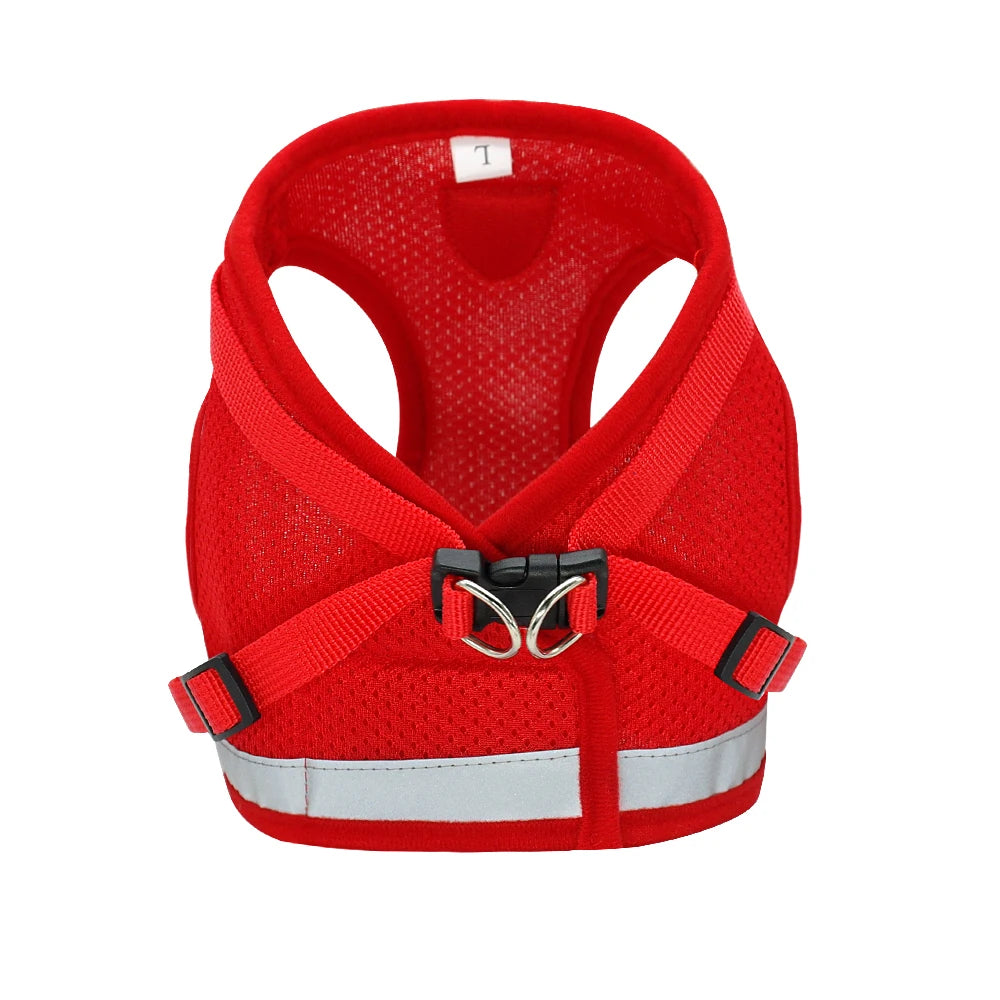 Dog Harness for Chihuahua Pug Small Medium Dogs Nylon Mesh Puppy Cat Harnesses Vest Reflective Walking Lead Leash Petshop