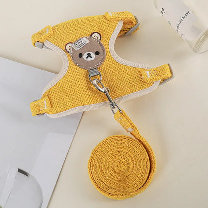 1/Set Puppy Dog Harness for Small Dogs Adjustable Dog Kitten Cat Harness and Leash Dog Leash Dog Cat Collar Dog Cat Accessories