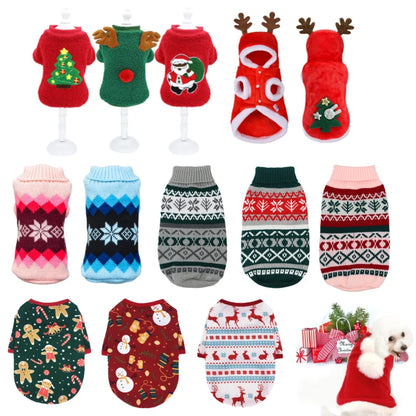 Christmas Dog Cat Clothes Festival Apparel for Small Dogs Winter Coat Santa Costume Pet Clothing Hoodie for Chihuahua Yorkies