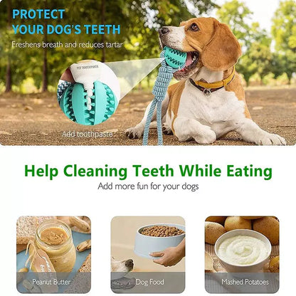 New Dog Toy Hand Pull Leaky Food Ball Molars Anti-Bite Woven Cotton Rope Chewing Interactive Pet Tooth Cleaning Toy Dog Supplies