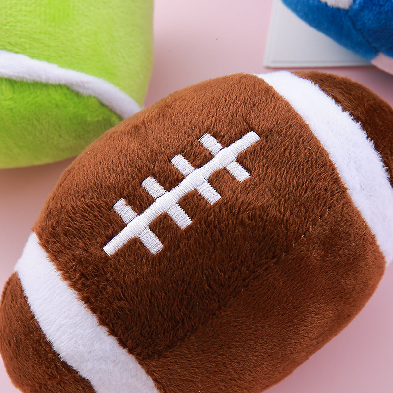 Jouet en peluche avec balle simulant un couinement