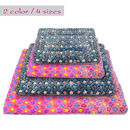 Bone Print Dog Bed Mat Warm Thick Fleece Pet Sofa Cushion Pad Winter Puppy Cat Bed Matress for Small Medium Large Dog Pitbull