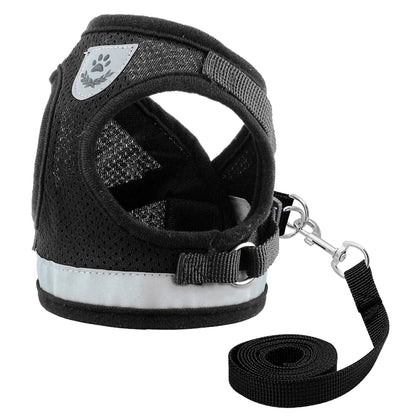 Dog Harness for Chihuahua Pug Small Medium Dogs Nylon Mesh Puppy Cat Harnesses Vest Reflective Walking Lead Leash Petshop