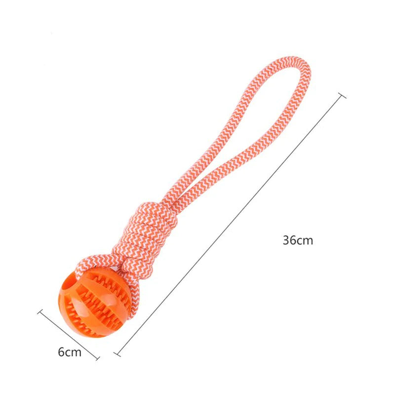 New Dog Toy Hand Pull Leaky Food Ball Molars Anti-Bite Woven Cotton Rope Chewing Interactive Pet Tooth Cleaning Toy Dog Supplies