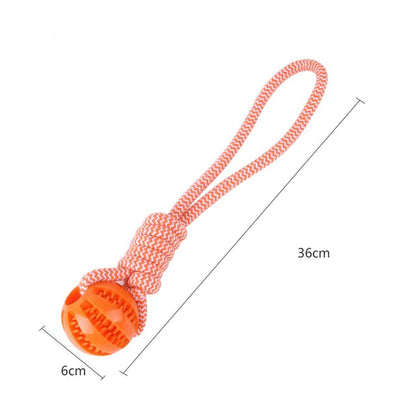 New Dog Toy Hand Pull Leaky Food Ball Molars Anti-Bite Woven Cotton Rope Chewing Interactive Pet Tooth Cleaning Toy Dog Supplies