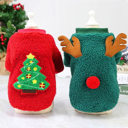 Christmas Dog Cat Clothes Festival Apparel for Small Dogs Winter Coat Santa Costume Pet Clothing Hoodie for Chihuahua Yorkies
