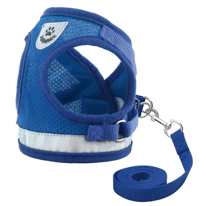 Dog Harness for Chihuahua Pug Small Medium Dogs Nylon Mesh Puppy Cat Harnesses Vest Reflective Walking Lead Leash Petshop