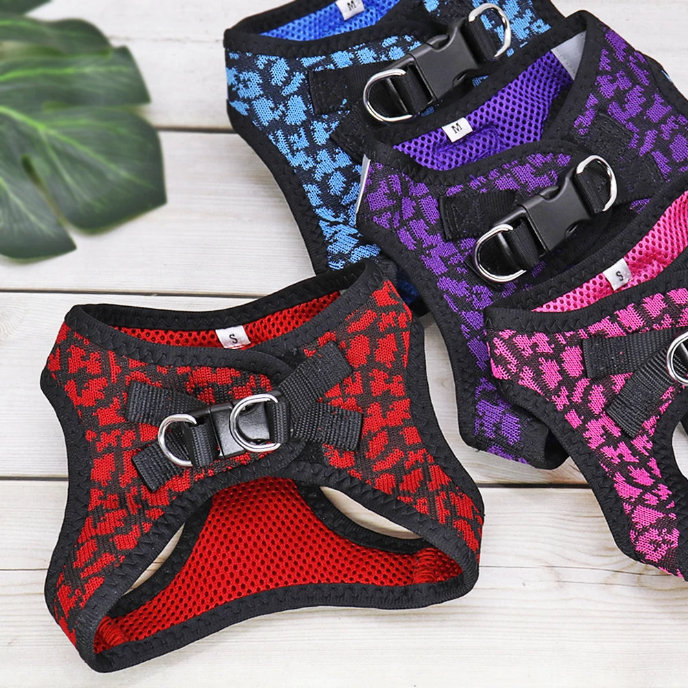 Breathable Dog Harness and Leash Set Reflective Mesh Pet Puppy Harness Vest Lead Leahes Chihuahua Harness for Small Dogs