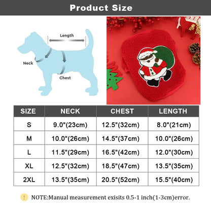 Christmas Dog Cat Clothes Festival Apparel for Small Dogs Winter Coat Santa Costume Pet Clothing Hoodie for Chihuahua Yorkies
